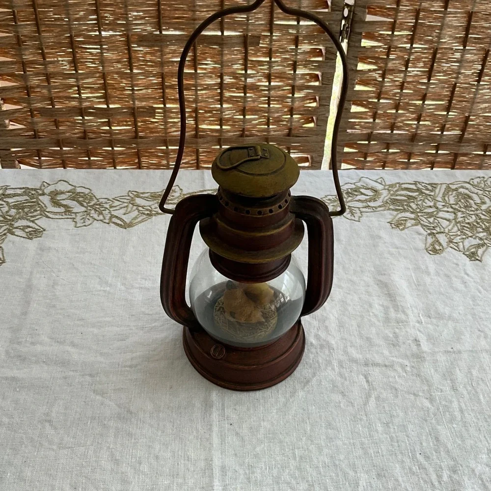 Rustic Farmhouse Rooster Hen‎ Decorative Lantern Glass Globe Figurine BA1089